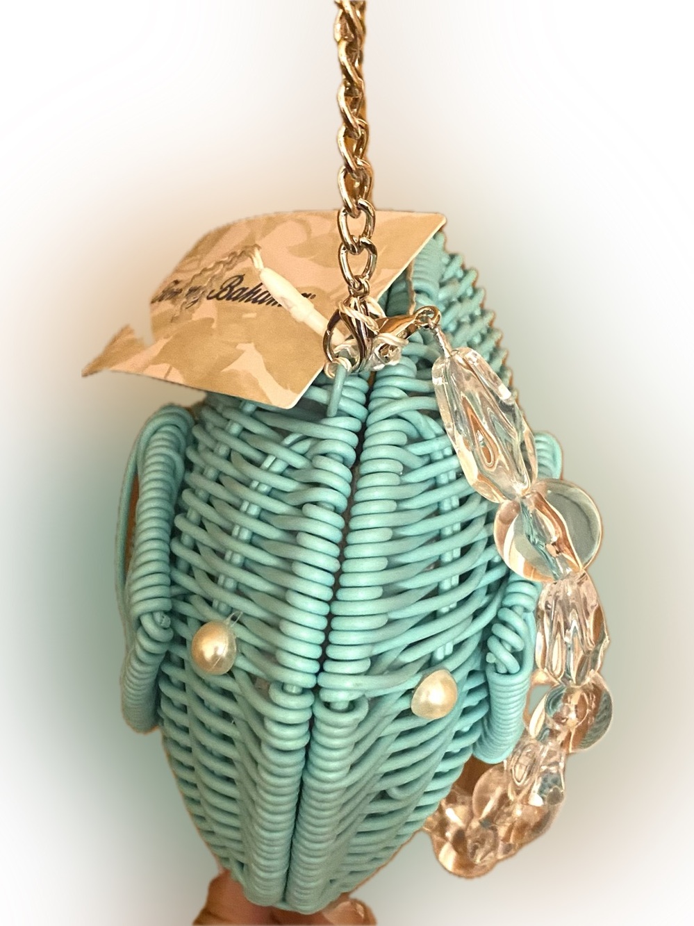 Tommy Bahama Teal fish Clutch novelty bag. New